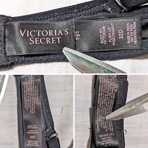 VICTORIA'S SECRET Body by Victoria Push-Up Underwire Lace Front Bra Size 32D - Picture 2 of 4